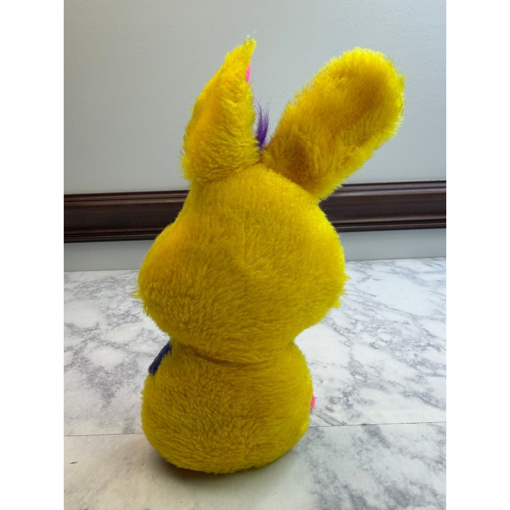 Vintage 1974 Wallace Berrie Fluffy Bunny Plush Yellow Pink Purple 9" WB 186 - Picture 8 of 13